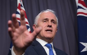 Malcolm Turnbull comments after an Australian Liberal Party meeting where he has been elected at the new party leader at Parliament House in Canberra, Monday, Sept. 14, 2015