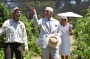 Prince Charles and Camilla, Duchess of Cornwall, tour an orchard with proprietor Murray Gomm in Albany, Western Australia.