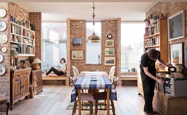 Honey Park is a 1930s terrace that has been completely reworked by Robert Bourke Architects using traditional clay bricks and lime mortar. Picture: Ste Murray