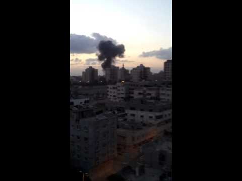 Airstrike targeted the Ministry of Interior in Gaza #GazaUnderAttack