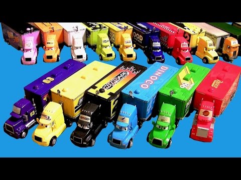 20 Cars Trucks Haulers Collection Mack, King, Wally, Dinoco, Mood Springs, Disney Pixar Mattel