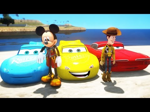 Toy Story Woody & Mickey Mouse & Buzz LightYear with McQueen CARS ! (Songs for Children with Action)