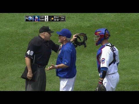 LAD@CHC: Tempers flare between Lester, home-plate ump