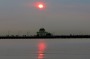 Blood red sun over St Kilda Pier