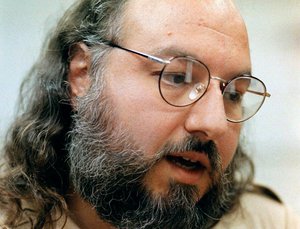 FILE - This May 15, 1998, file photo shows Jonathan Pollard speaking during an interview in a conference room at the Federal Correction Institution in Butner, N.C. Pollard could be released from federal prison within months.