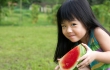 Happy child with watermelon