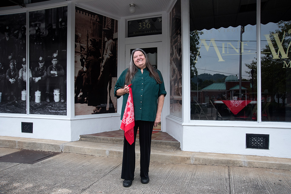 portrait of Wilma Lee Steele who works at the Mine Wars Museum.