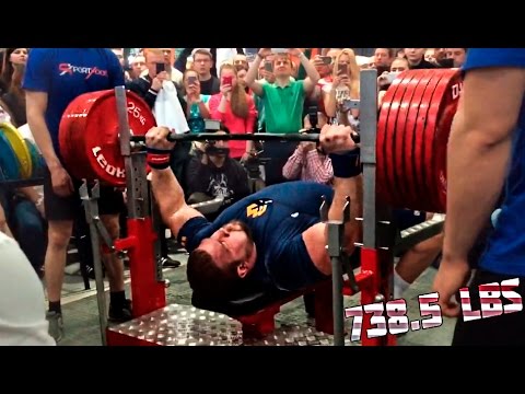 Kirill Sarychev 335 kg(738.5lbs) RAW Bench Press World Record 2015