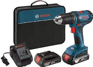 Bosch DDB181-02 18-Volt Lithium-Ion 1/2-Inch Compact Tough Drill/Driver Kit with 2 Batteries, Charger and Contractor Bag