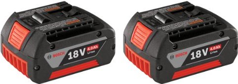 Bosch BAT620-2PK 18-volt Lithium-Ion 4.0 AH Battery with Digital Fuel Gauge, 2-Pack