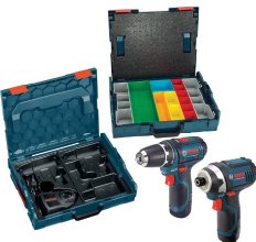 Bosch CLPK22-120AL 12-Volt Max Lithium-Ion 2-Tool Combo Kit Drill/Driver and Impact Driver with 2 L-BOXX Tool and Accessory Cases, 2 Batteries and Charger