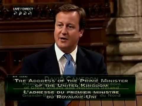 British PM Cameron addresses Canadian Parliament (2011)