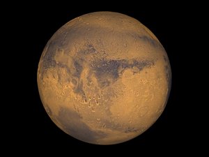 File - Mars true-color globe showing Terra Meridiani.