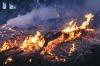 A police officer helps to extinguish a suspiciously-lit fire at a residence on the corner of Constitution Avenue and Anzac Park.