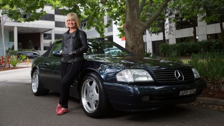 Margaret Pomeranz with her Mercedes-Benz SL350.