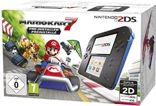 Console Nintendo 2DS - noire et bleue + Mario Kart 7