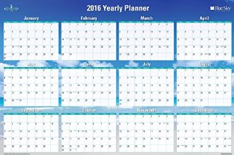 Blue Sky 2016 Horizontal & Vertical Laminated Planner, 36" x 24", Endless Summer (17655-W)