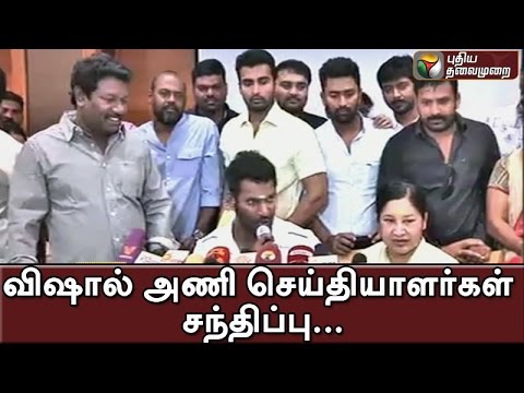 Nadigar  Sangam Elections - Members of  Vishal team addressing reporters in Salem