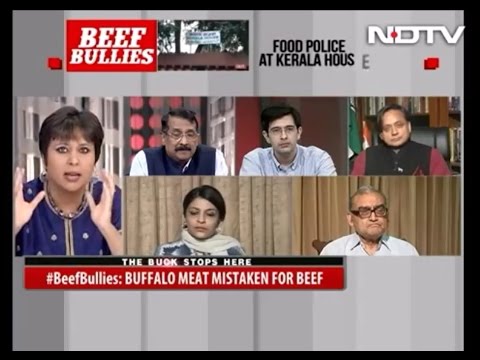 Shashi Tharoor , Raghav Chadha –AAP, Katju Beef raiding@ Kerala House : NDTV Buck Stops Here