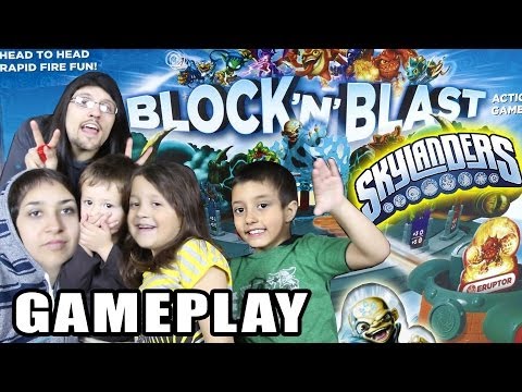 The Skylander Family plays Block 'n Blast - Shooting Down Kaos w/ Special Effects!