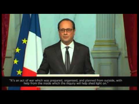 Hollande  Paris attacks 'act of war' by Islamic State