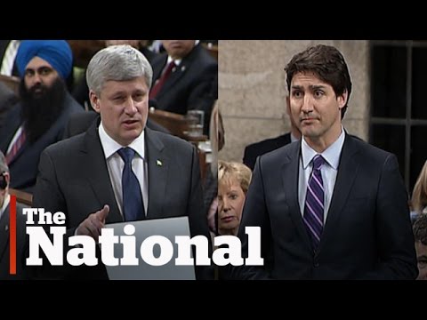 Stephen Harper, Justin Trudeau face off over niqab debate