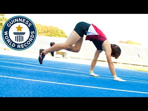 Fastest 100 m running on all fours - Guinness World Records