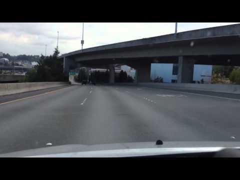 Driving in downtown tacoma washington in HD / 3D