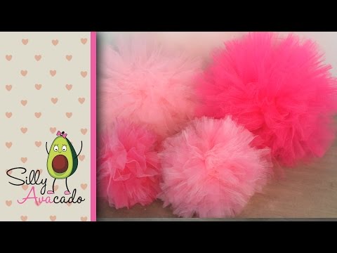 How to Make Tulle Pom Poms! Last Longer Than Tissue Paper Pom Poms! Easy & Fast DIY Puff Balls!