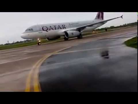 QATAR AIWAYS MULTAN INTERNATIONAL AIRPORT WATER SALUTE