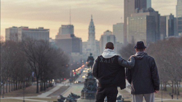 Adonis and Rocky look upon the great city of Philadelphia.