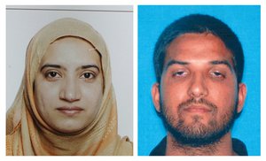 This undated combination of photos provided by the FBI, left, and the California Department of Motor Vehicles shows Tashfeen Malik, left, and Syed Farook. The husband and wife died in a fierce gunbattle with authorities several hours after their commando-style assault on a gathering of Farook's colleagues from San Bernardino, Calif., County's health department Wednesday, Dec. 2, 2015.