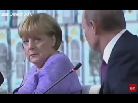 VIRAL: Putin makes fun of Angela Merkel, Merkel gives him stern look