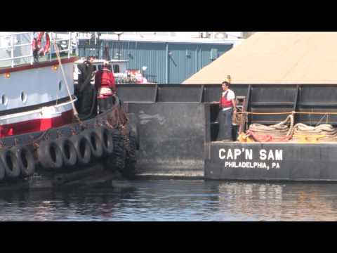 Tugboat and Sand Barge Operations in New Bedford