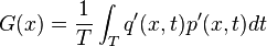 G(x)=\frac{1}{T}\int_{T}q'(x,t)p'(x,t)dt