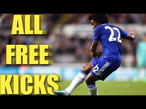 Willian Borges Da Silva - All Free Kicks - Chelsea FC | 2015/16 HD