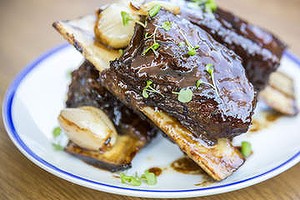 Cola-glazed beef ribs at the Defiant Duck in Brisbane.