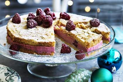 Dan Lepard's raspberry almond mousse cake.