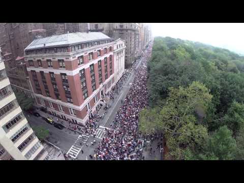 Aerial Drone Video Footage from People's Climate March in New York City