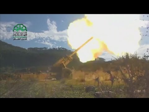 Syrian Islamist rebels upload video of cannon assault