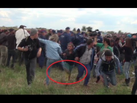 Hungarian journalist Petra Laszlo fired after kicking kid, tripping up fleeing refugees