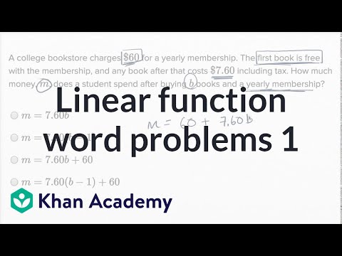 Linear function word problems — Basic example | Math | New SAT | Khan Academy