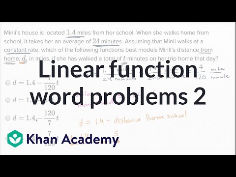 Linear function word problems — Harder example | Math | New SAT | Khan Academy