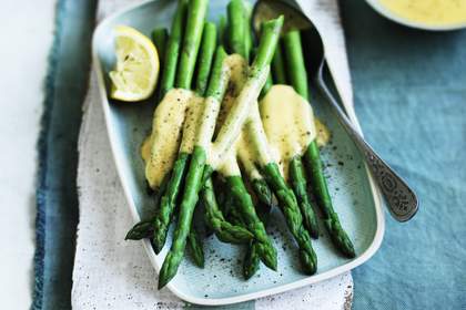 Neil Perry's asparagus with hollandaise sauce.