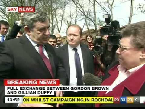 Gordon Brown and "Bigoted Woman" IN FULL - Rochdale 28 April 2010