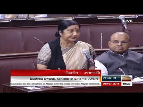 Smt. Sushma Swaraj’s reply on the discussion on situation in Nepal & state of Indo-Nepal relations