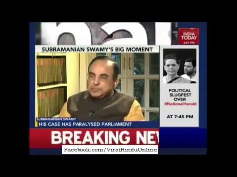 Watch - Dr. Subramanian Swamy tears into Rajdeep Sardesai's questions on National Herald Scam!