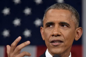 Barack Obama delivering the State of Union address
