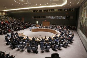 At its first-ever meeting of Finance Ministers, the Security Council unanimously adopted resolution 2253 (2015) on countering financing of terrorism, deciding that the Council’s “Al-Qaida Sanctions Committee" shall henceforth be known as the “ISIL (Daesh) and Al-Qaida Sanctions Committee”, 17 December, 2015.