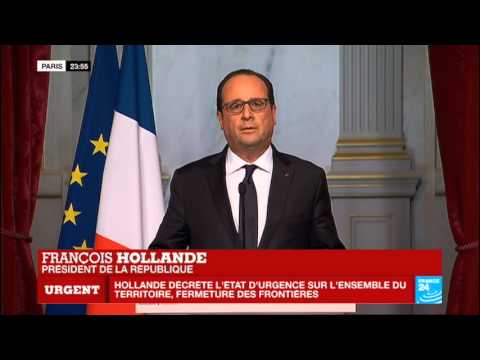 Attentats terroristes à Paris : État d'urgence décrété - Allocution de François Hollande